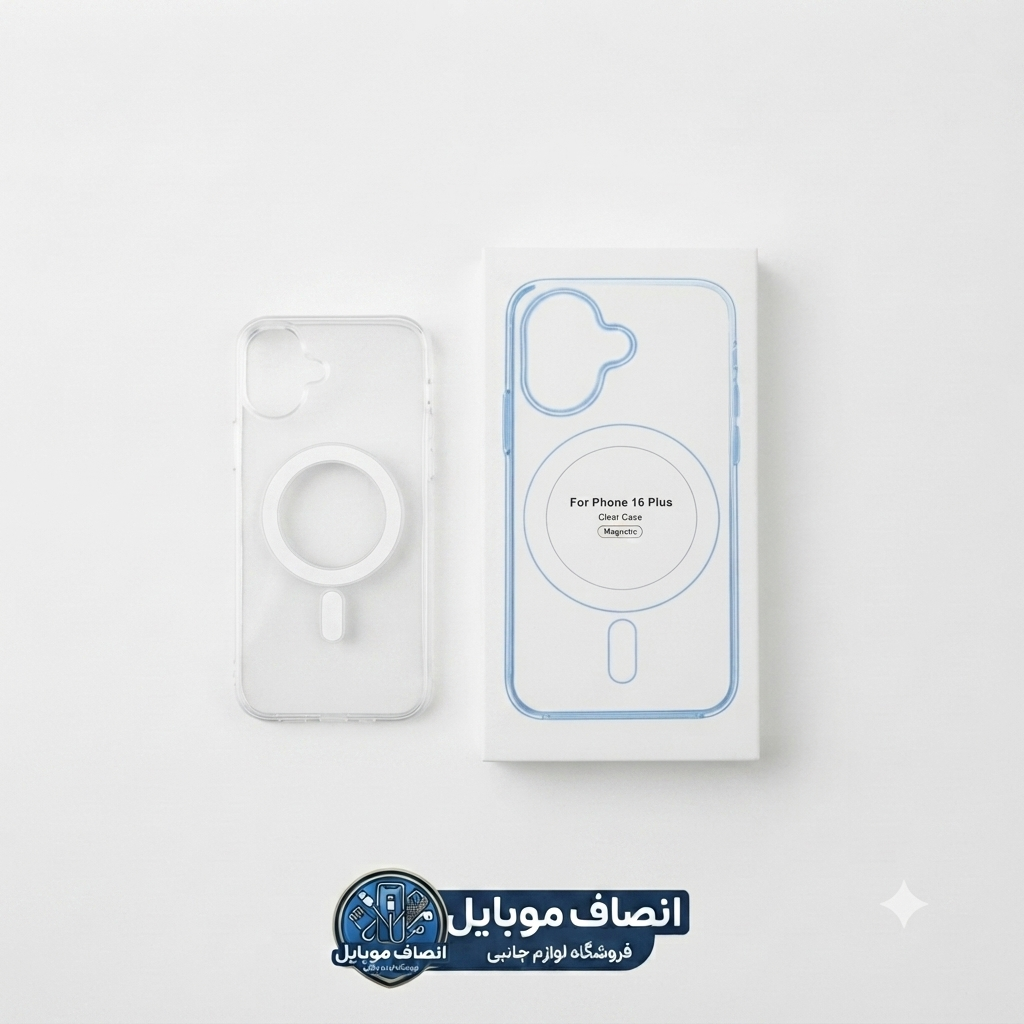 1788049875904 قاب بی رنگ مگ سیف دار اپل مناسب پلاس iPhone plus 16 - تصویر 1